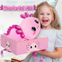 Officygnet axolotl plush face with a friendly smile for bedtime comfort