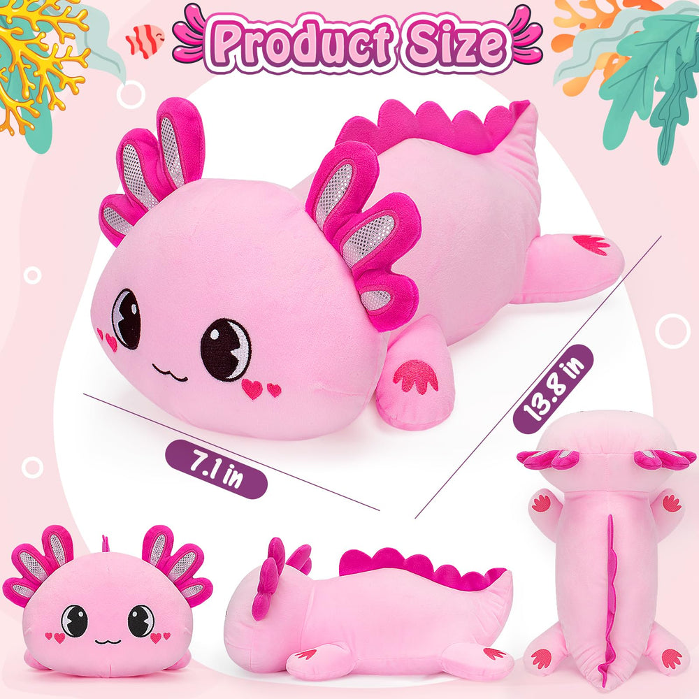 Officygnet axolotl plush compact size ideal for travel and hugs