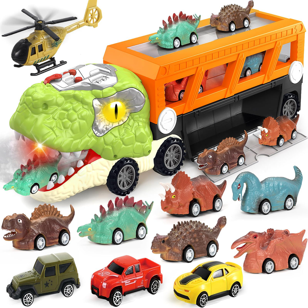 Officygnet dinosaur-truck-11in1-set showcases versatile play with built-in storage.