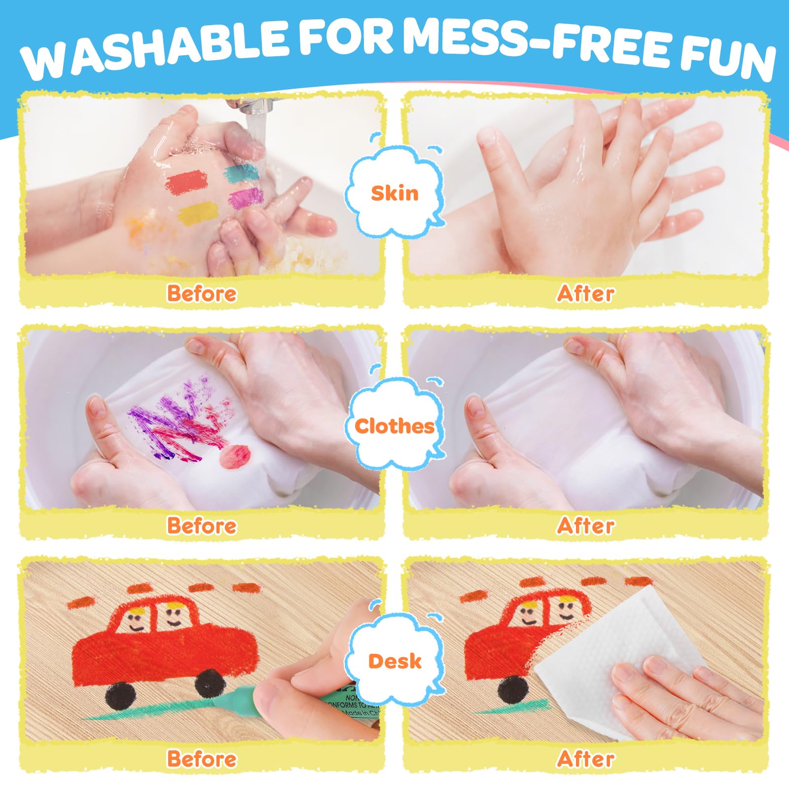 Officygnet durable crayons with unbreakable design for busy kids