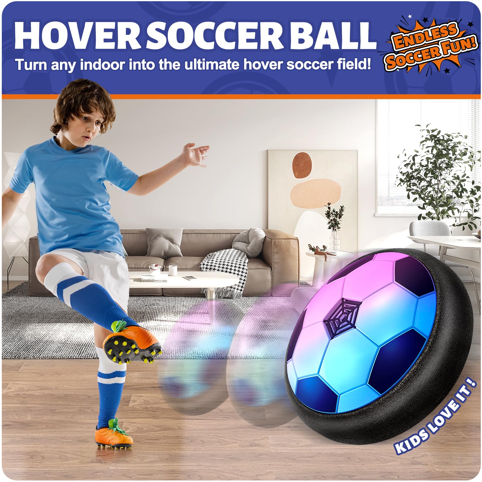 Officygnet indoor soccer action with hover technology