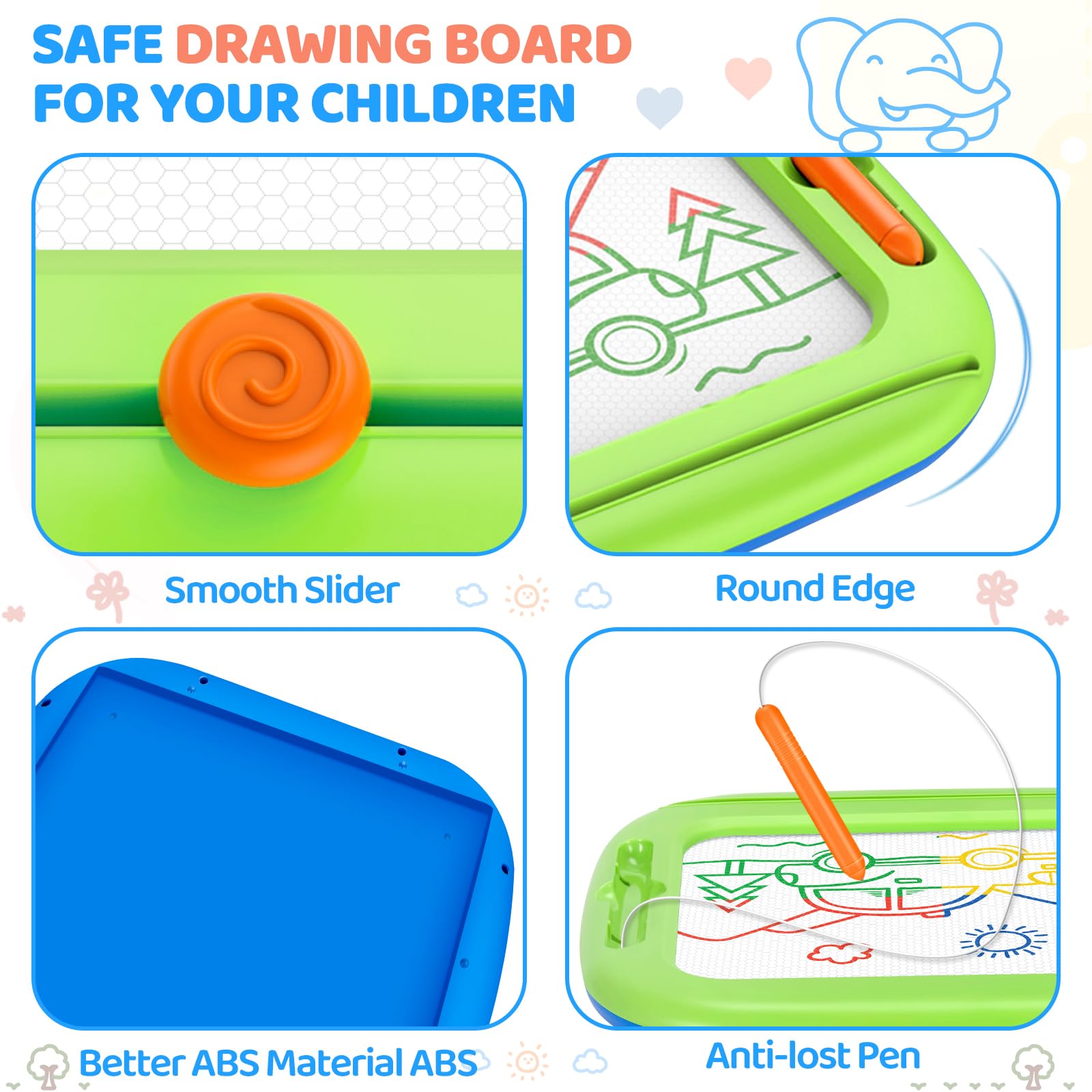 Officygnet magnetic pen with eraser knob delivers smooth, mess free drawing experiences.