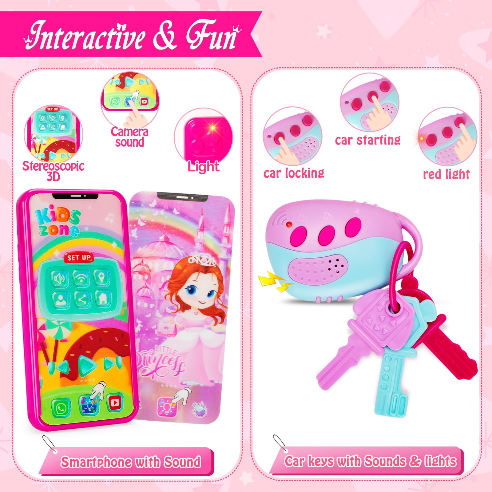Officygnet powder cake and applicator, cozy pretend makeup experience for kids.