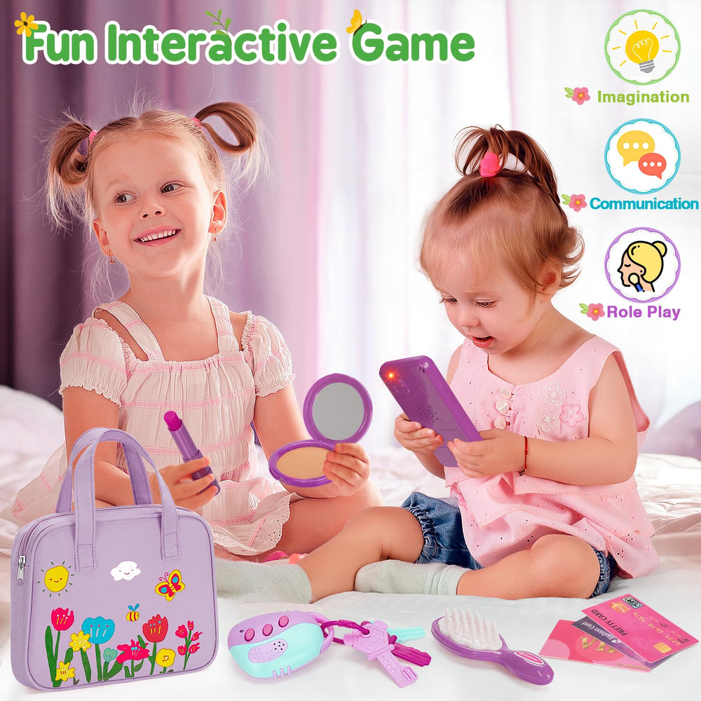 Officygnet purse toy smartphone with sounds to spark role-play shopping.