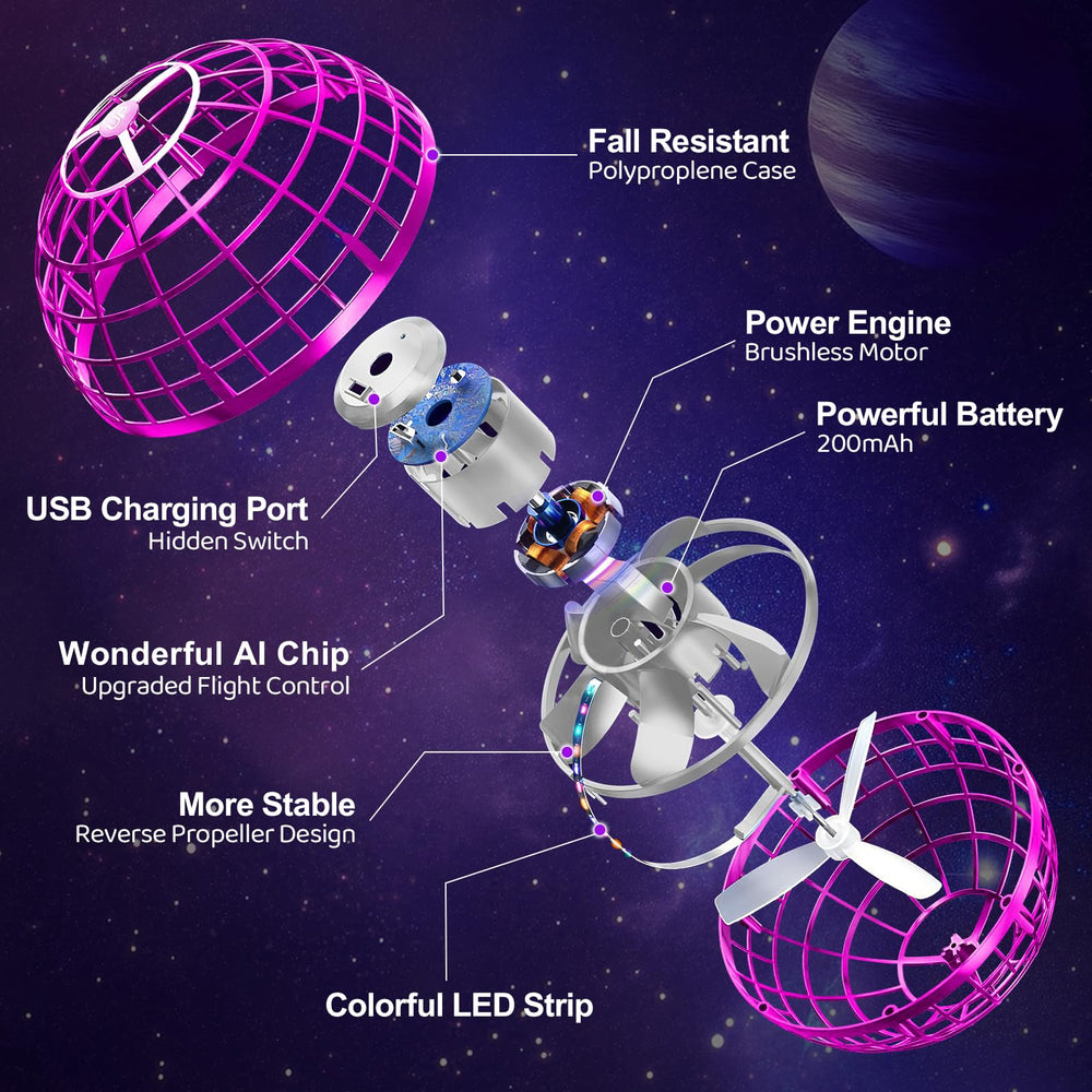 OFUN flying orb ball boomerang flight mode for varied practice and returning paths.