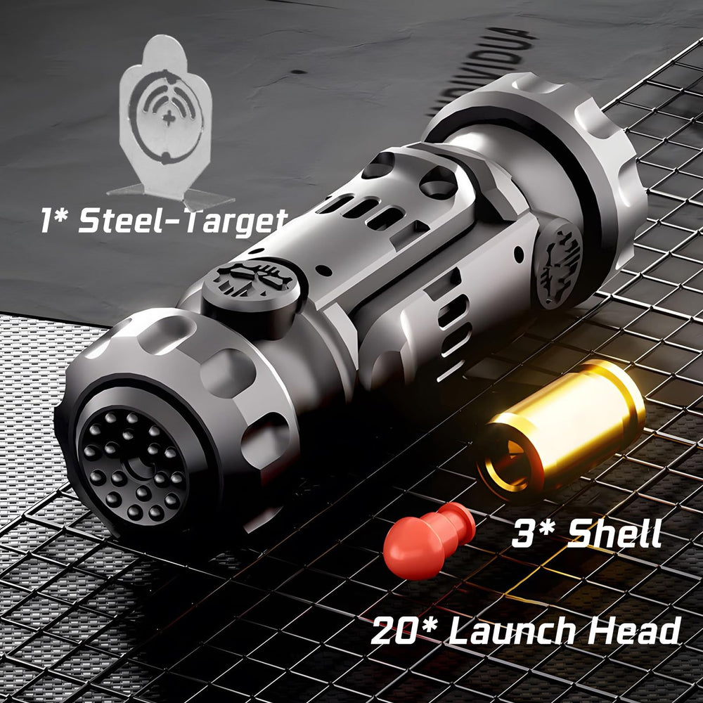 Ography fidget gun in black showing tactile rotation for focus.