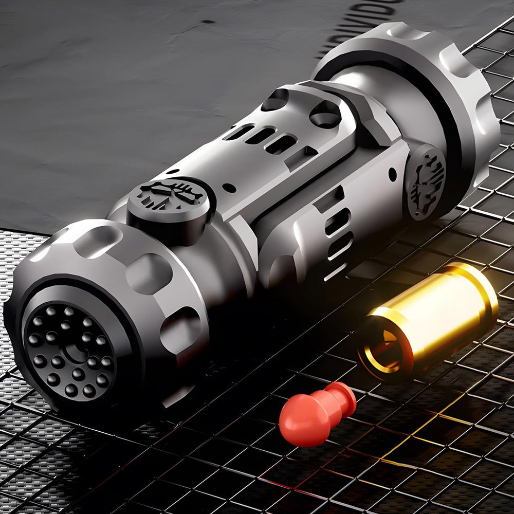 Ography metal fidget slider in black with smooth action for focused calm.