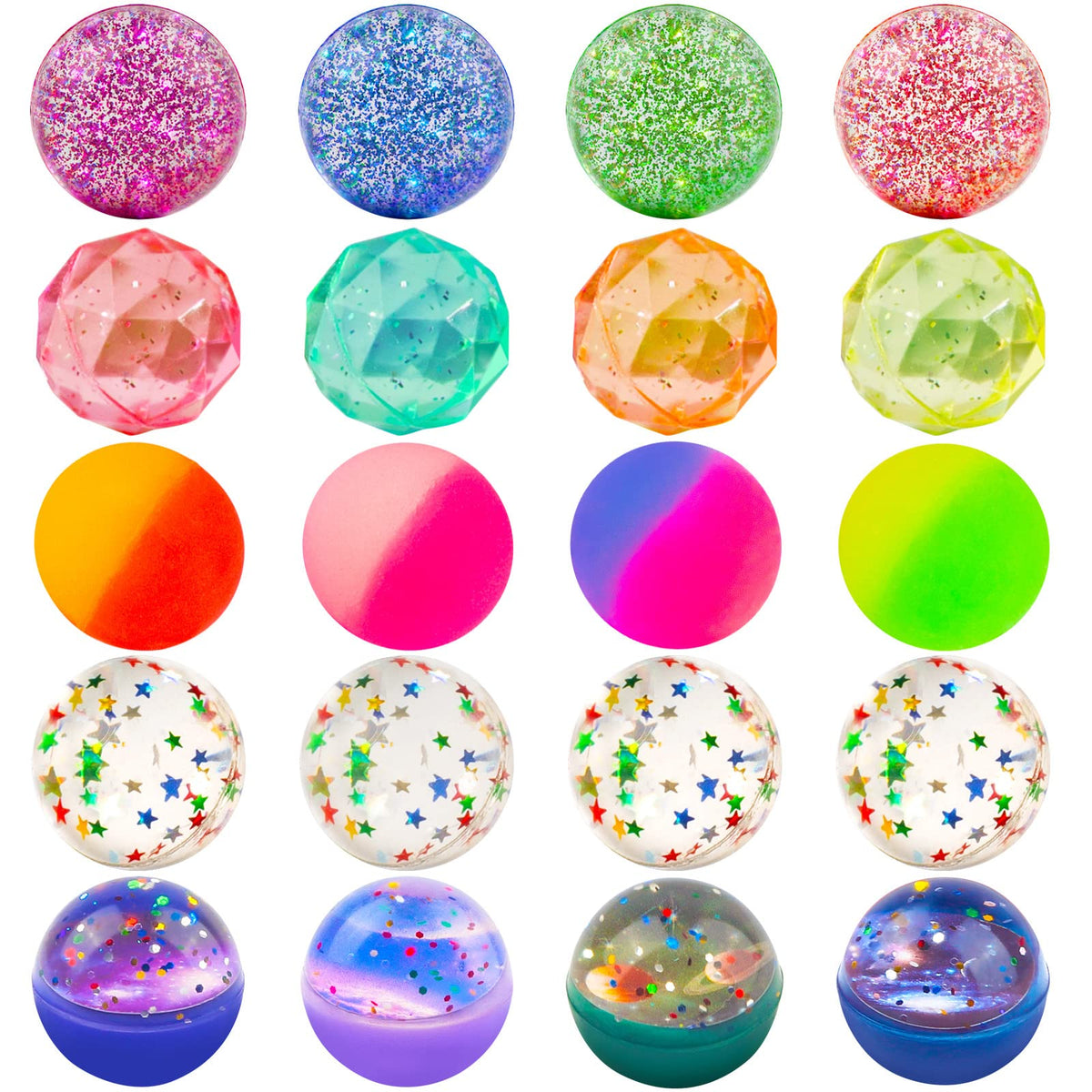 Ohanniewa bouncy balls 32mm assorted collection boosts active play and eye-hand coordination.