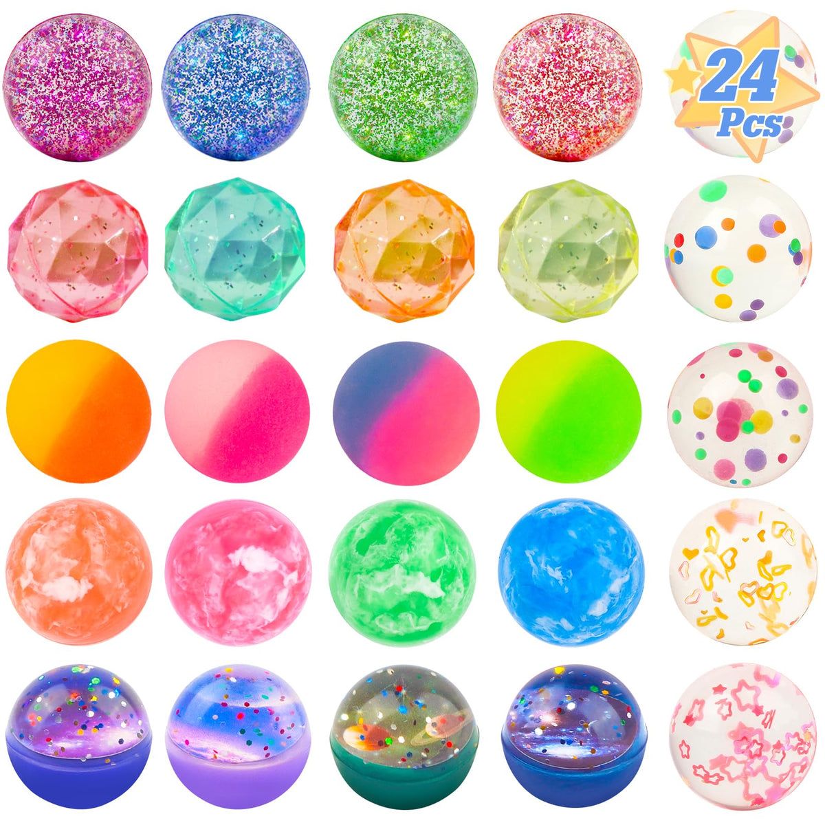 Ohanniewa bouncy balls baseball design for high bounce during indoor and outdoor play