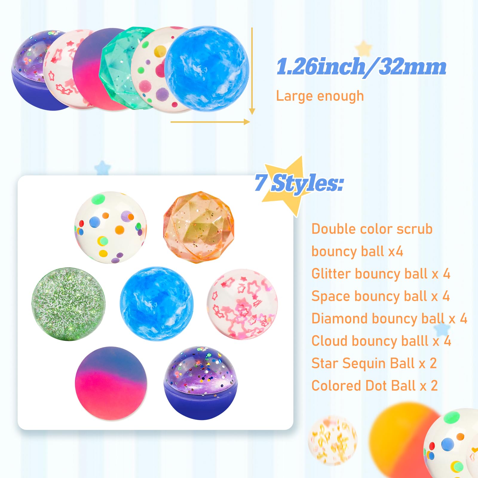 Ohanniewa bouncy balls double-color design boosts visibility for active party games