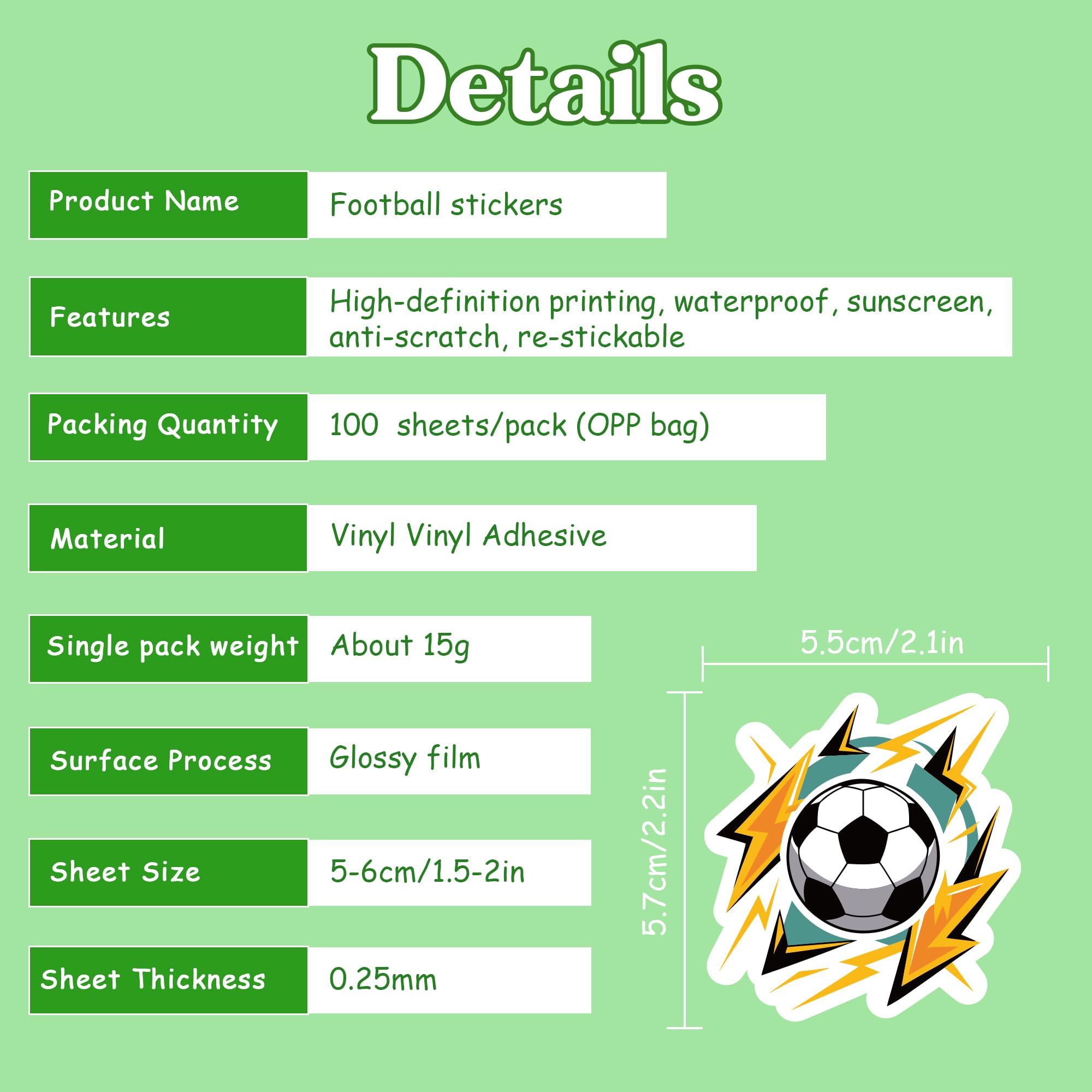 OHHOME soccer stickers as a party favor idea.