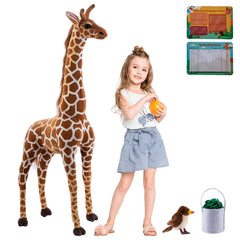 OHKIDS giant giraffe plush stands tall for imaginative play