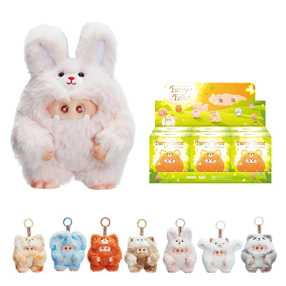 OHKU Giggle Monster forest blind box packaging reveals a mystery collectible.