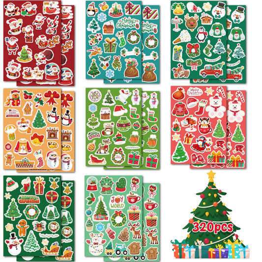 OHOME Christmas stickers assortment for festive crafts and scrapbooking.