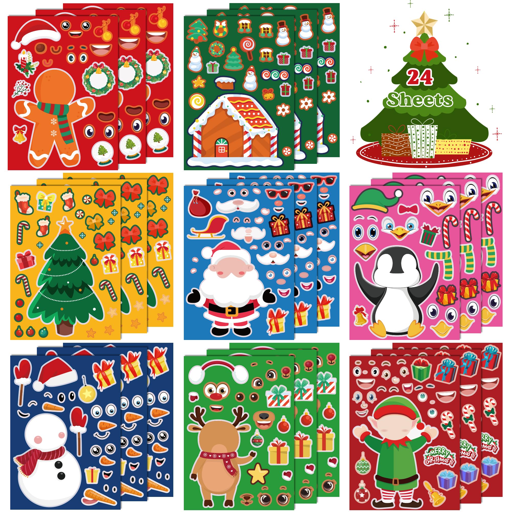 OHOME Christmas stickers Santa designs for festive gift wrapping and cards.