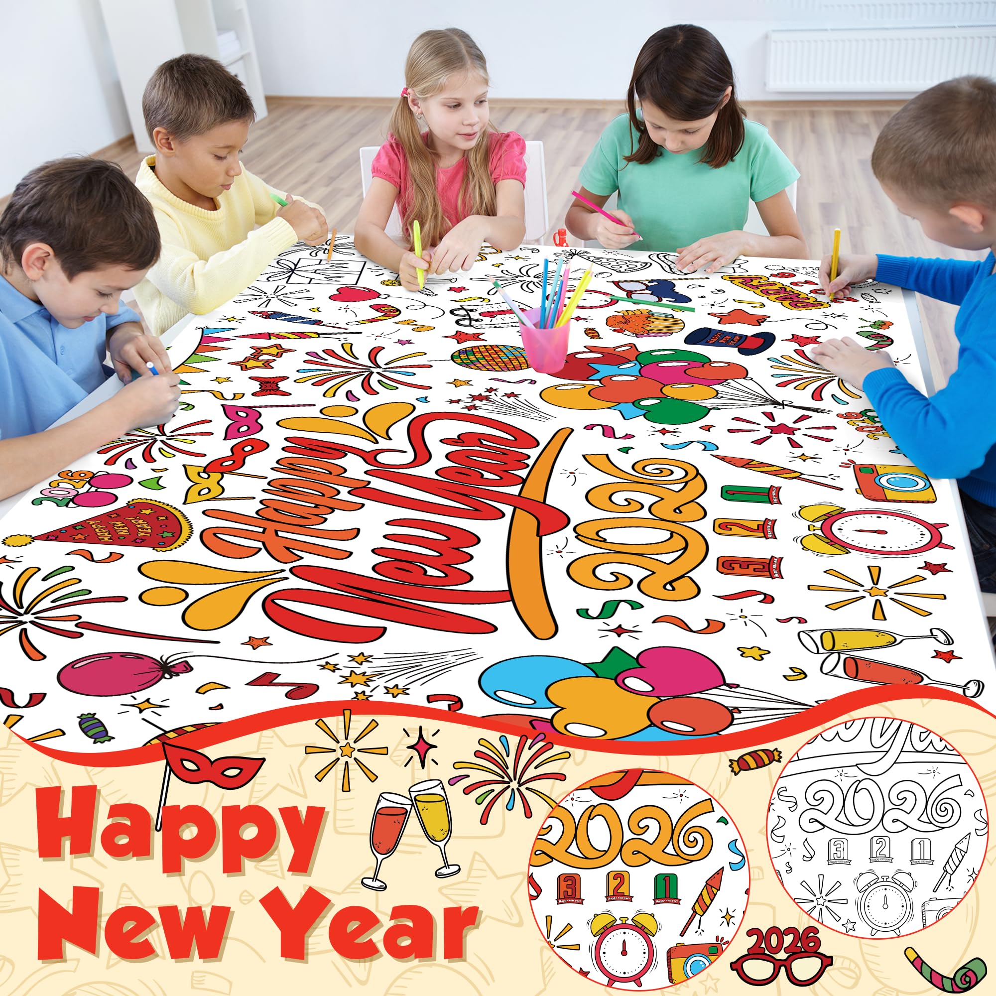 OHOME Coloring poster for kids crafts banner encourages creativity and fun