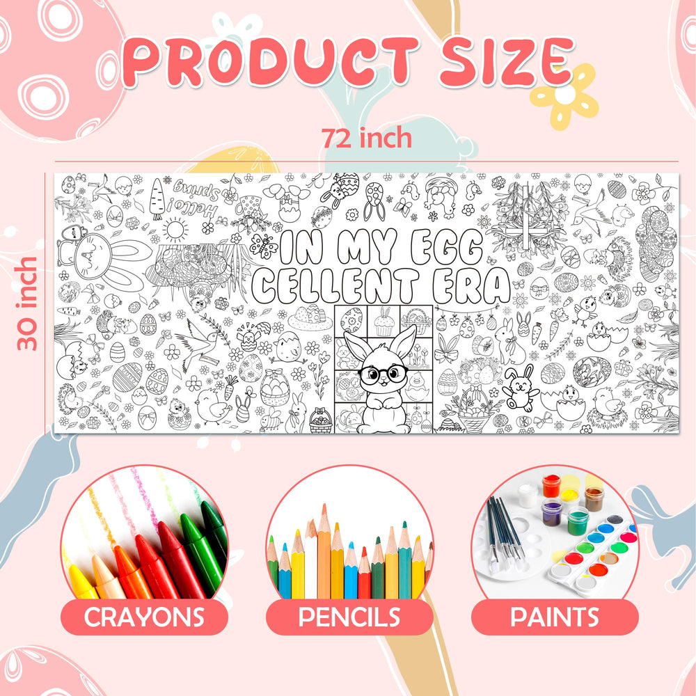 OHOME Easter banner backdrop/tablecloth, sturdy and easy to wipe, ideal for crafts and meals.