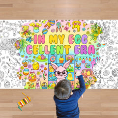 OHOME Easter coloring banner for kids, 72x30 inches, perfect for creative Easter arts and games.