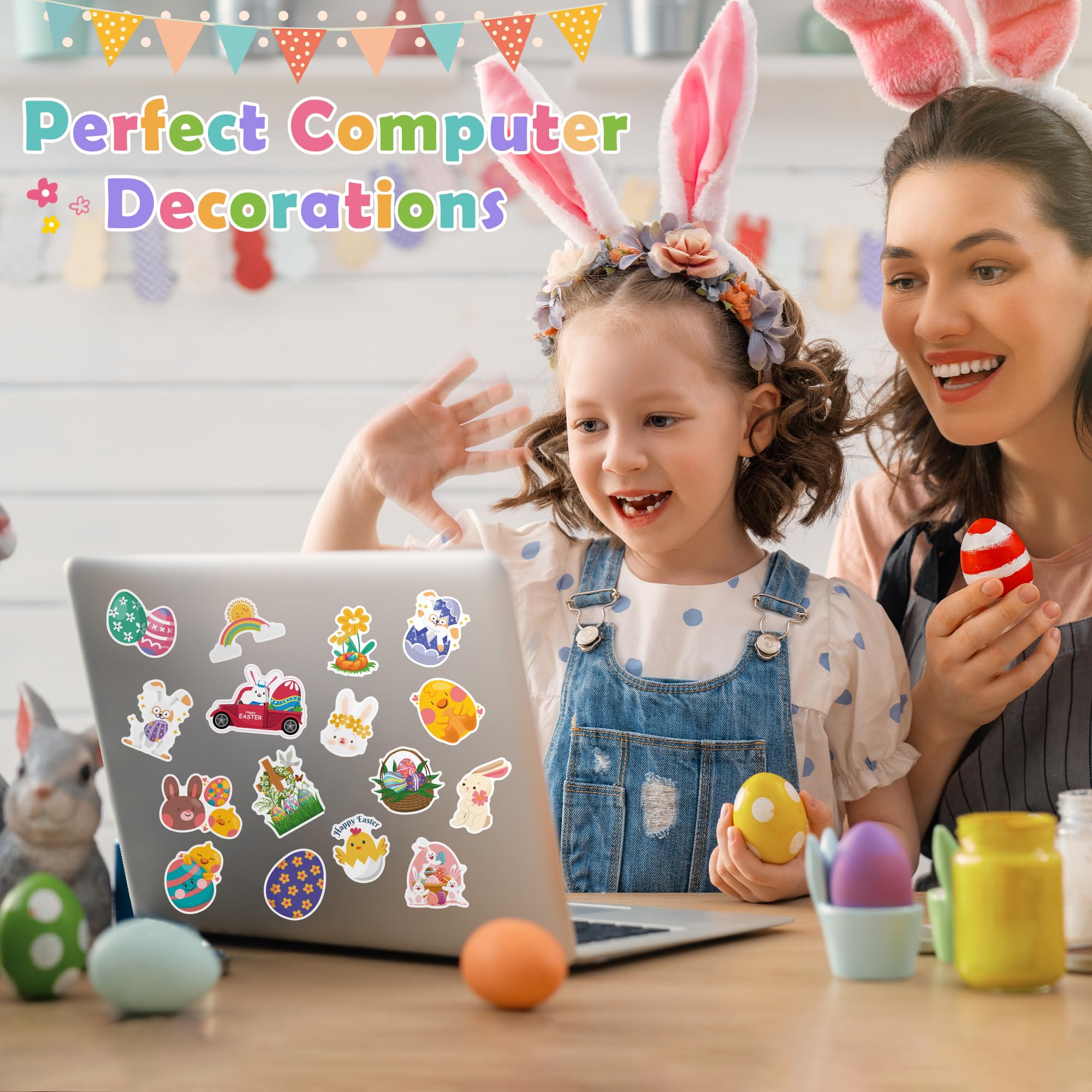 OHOME Easter stickers safe for kids ages 4-8 and family crafts