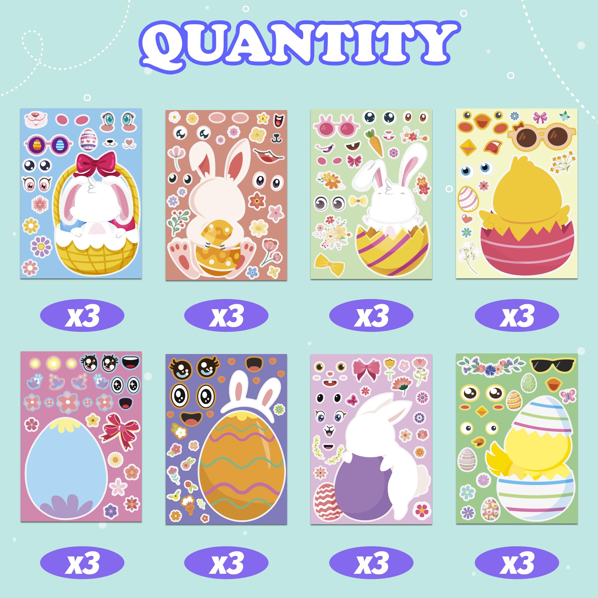 OHOME festive face stickers for fun baskets, cards, and decor