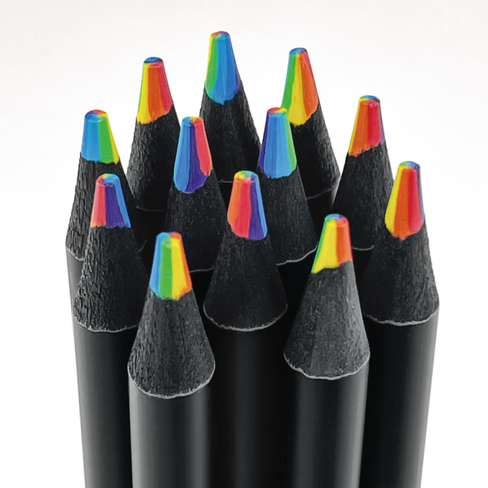 OHHOME rainbow pencils 12-pack in box, ideal Easter basket gift for budding artists.