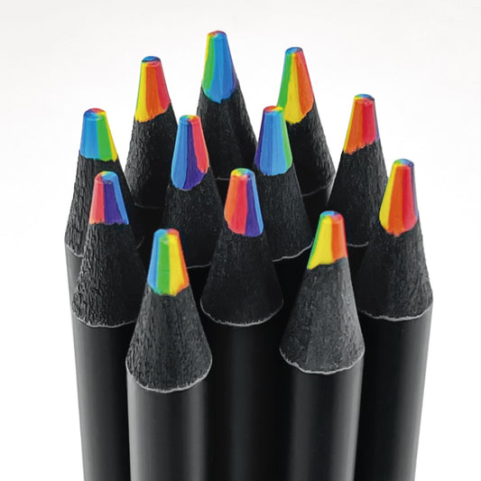 OHHOME rainbow pencils 12-pack in box, ideal Easter basket gift for budding artists.