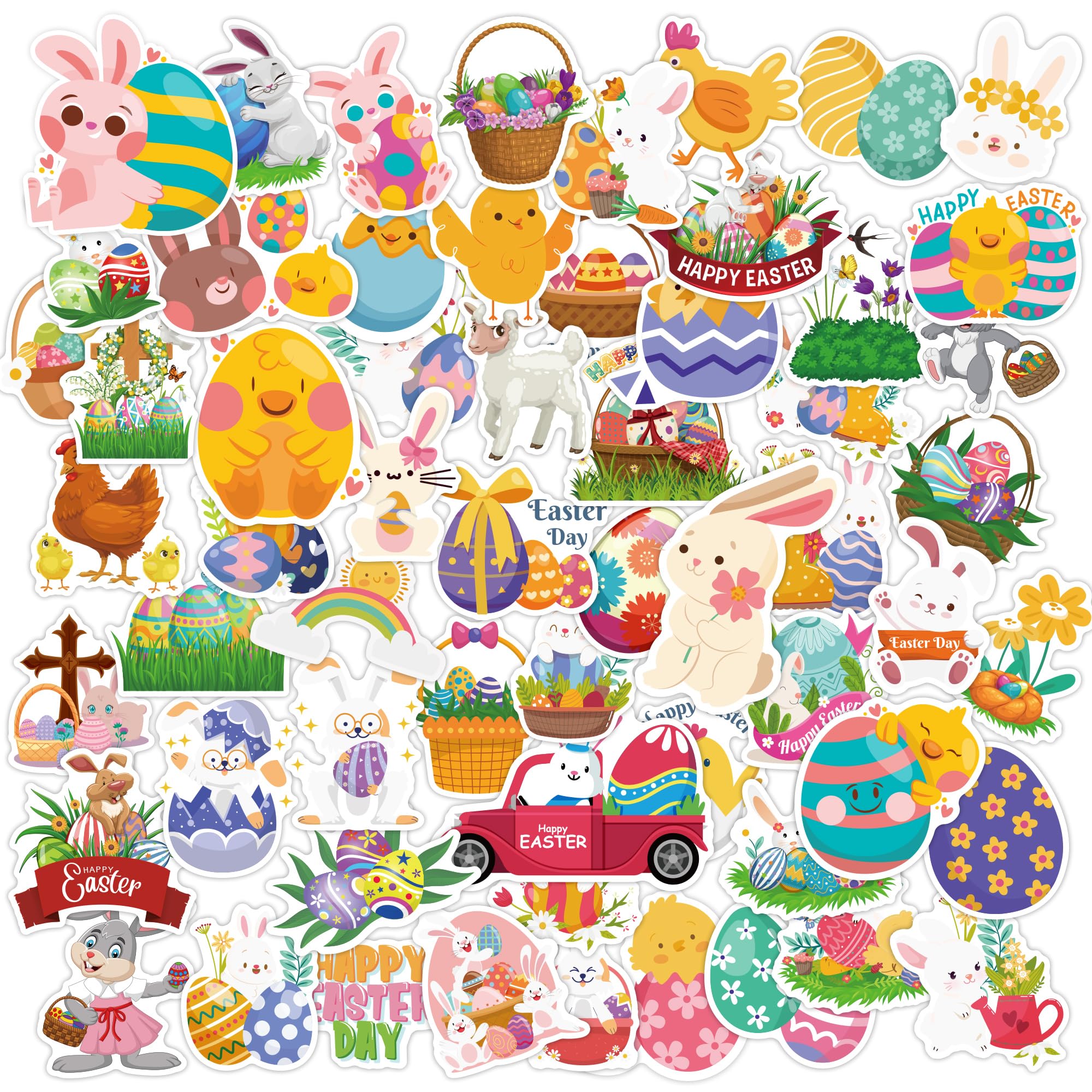 OHOME Easter stickers set with eggs and bunnies for kids crafts