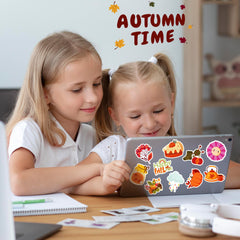 OHOME fall stickers adhere to laptops, bottles, and decor accents.