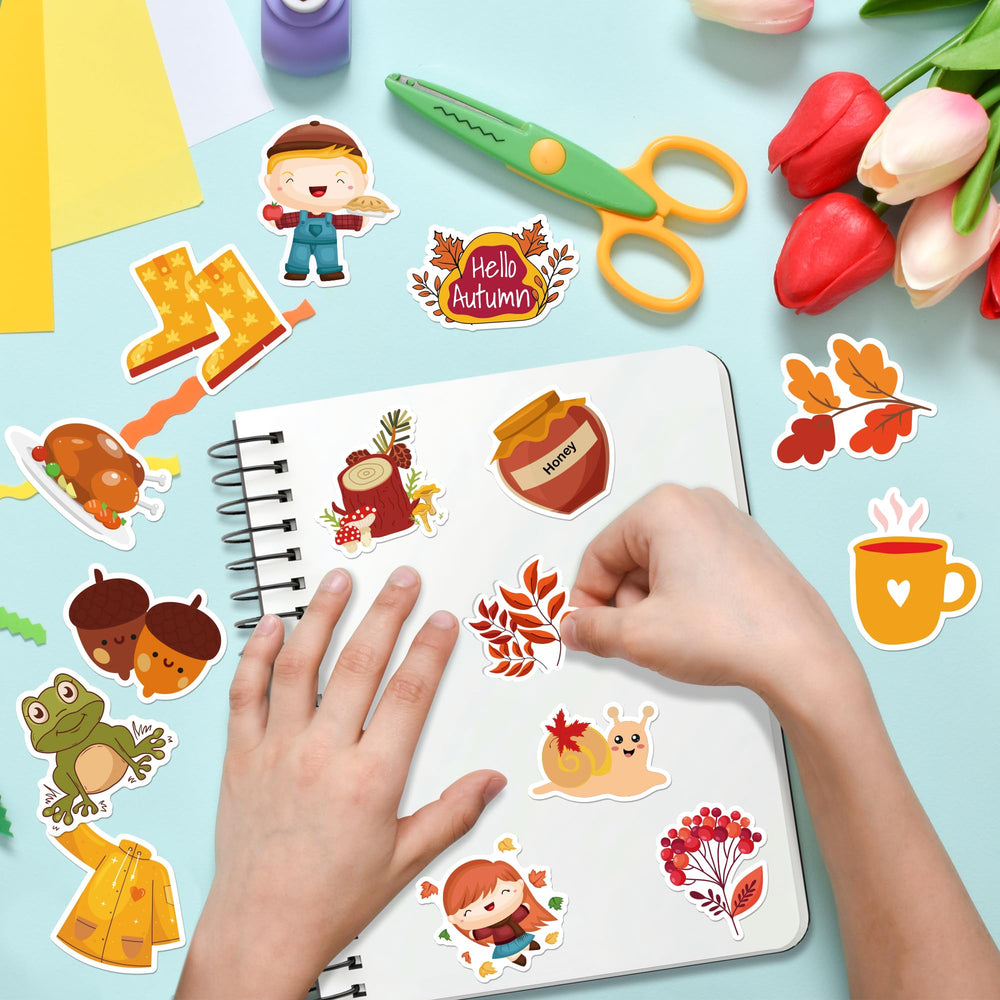 OHOME fall stickers easy-peel backing for simple repositioning.