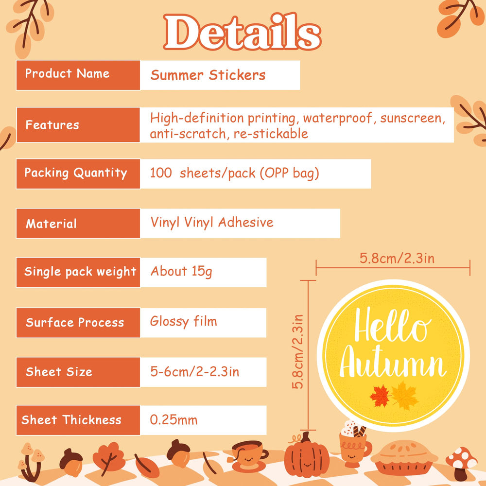 OHOME fall stickers ideal for classroom crafts and family activities.