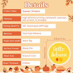 OHOME fall stickers ideal for classroom crafts and family activities.