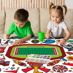 OHOME coloring poster for football parties doubles as playful decor.