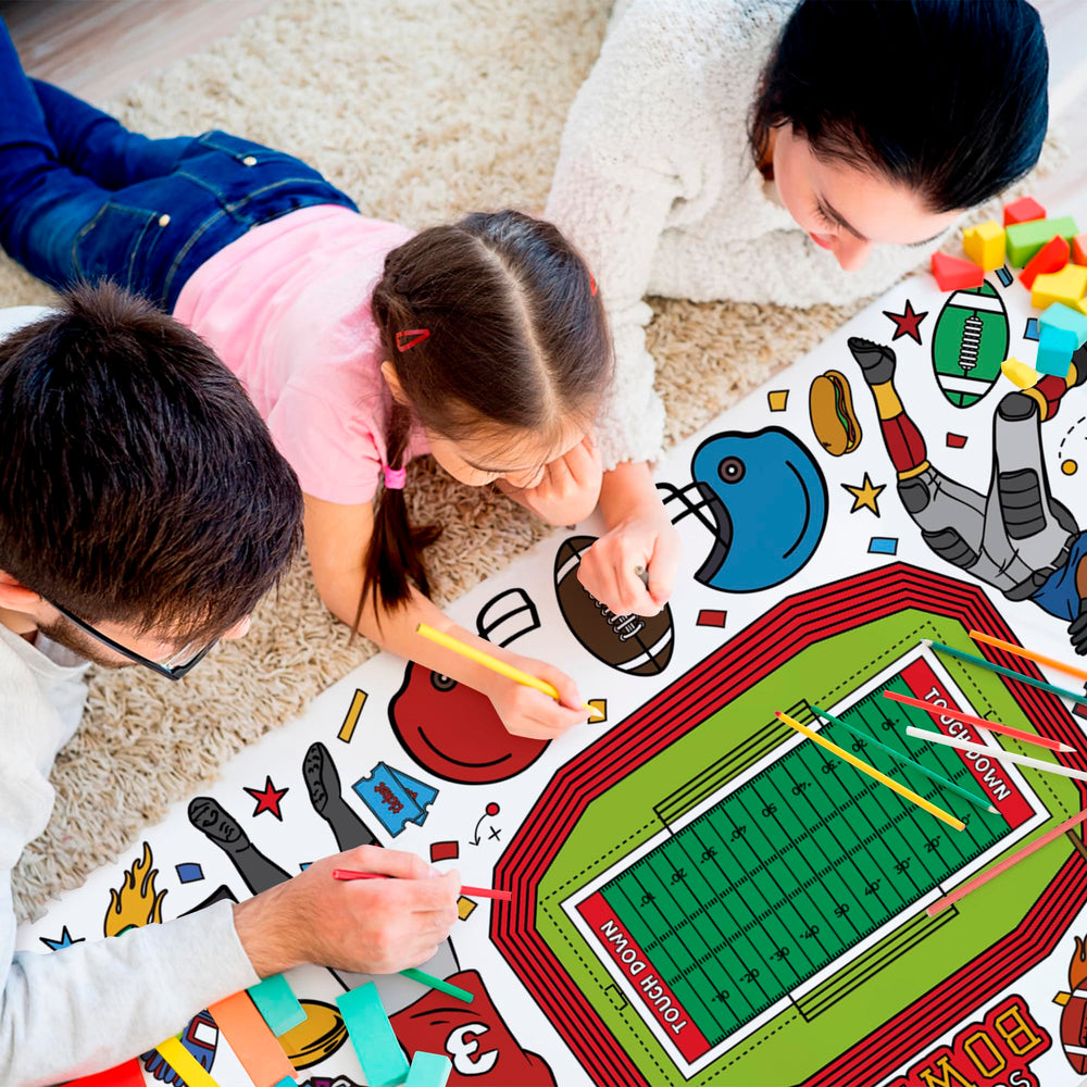 OHOME football poster offers a large coloring space for kids.