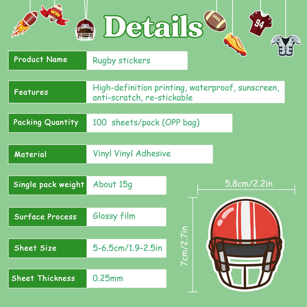 OHOME Football Stickers are ideal gifts for sports-loving kids and teens.