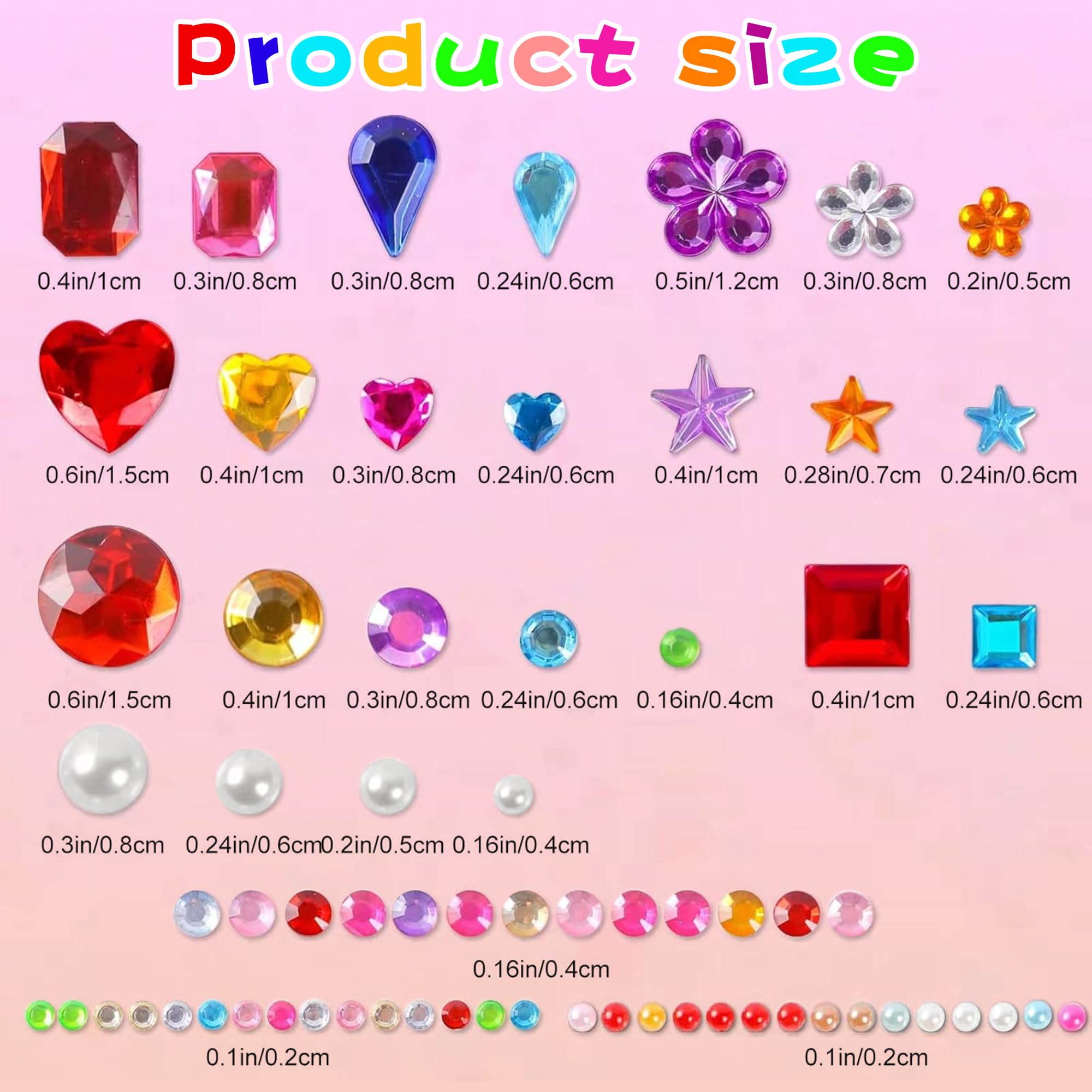 OHOME gem stickers pearl sheets provide random colors for cute crafts and jewelry accents