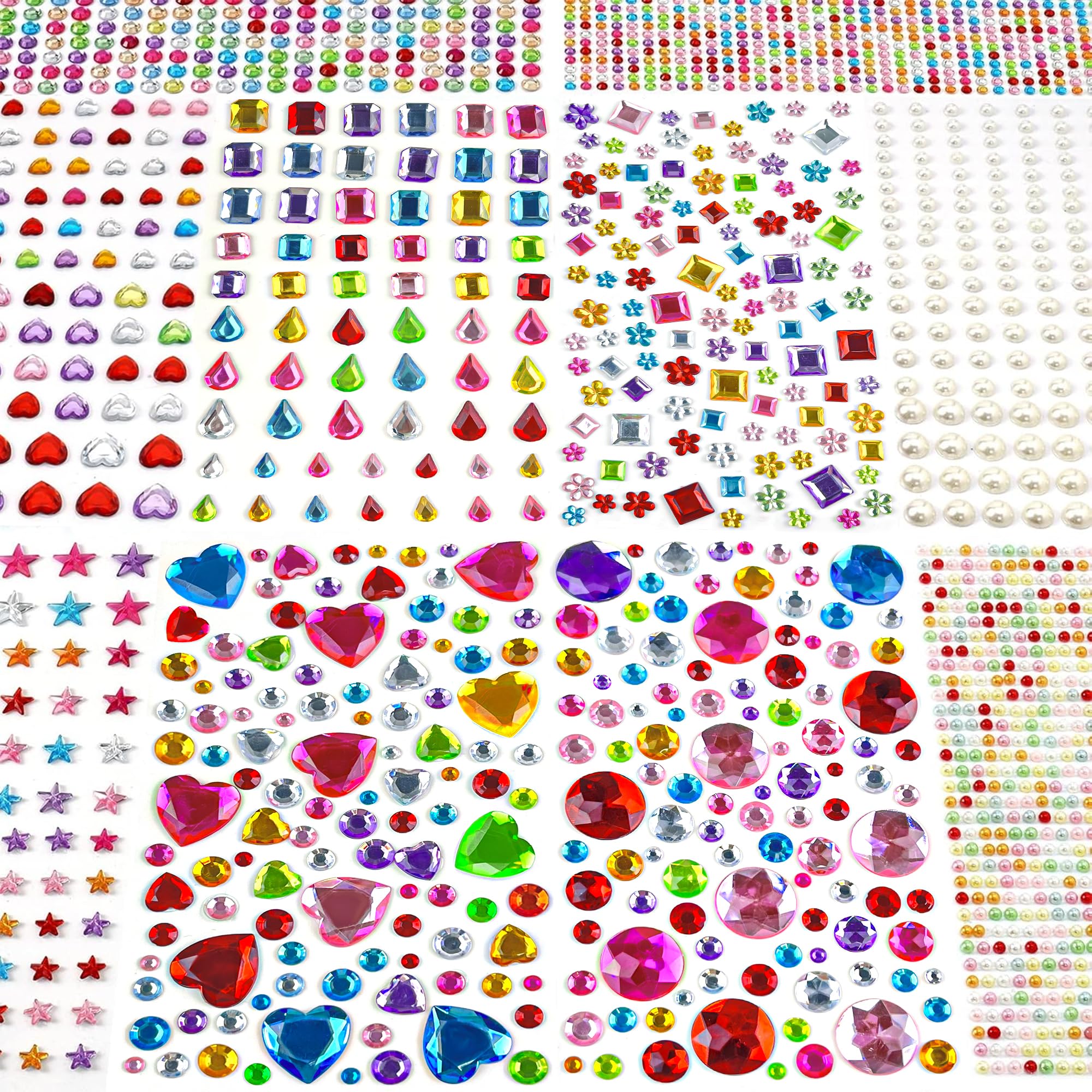 OHOME gem stickers variety shapes for quick scrapbooking and card making