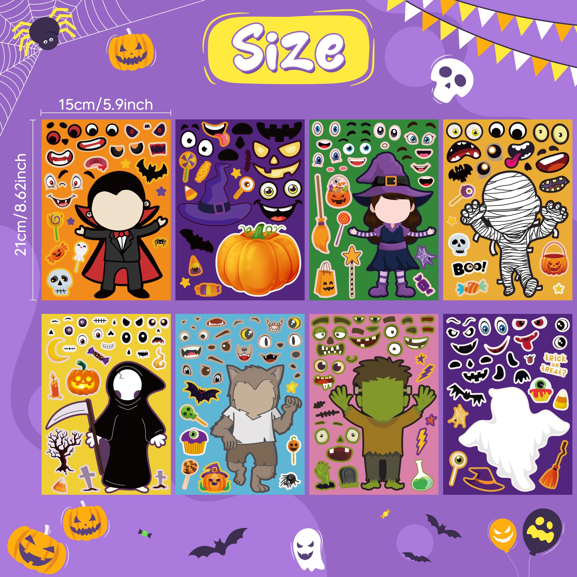 OHOME Halloween stickers ghosts design for spooky cards and party decor.