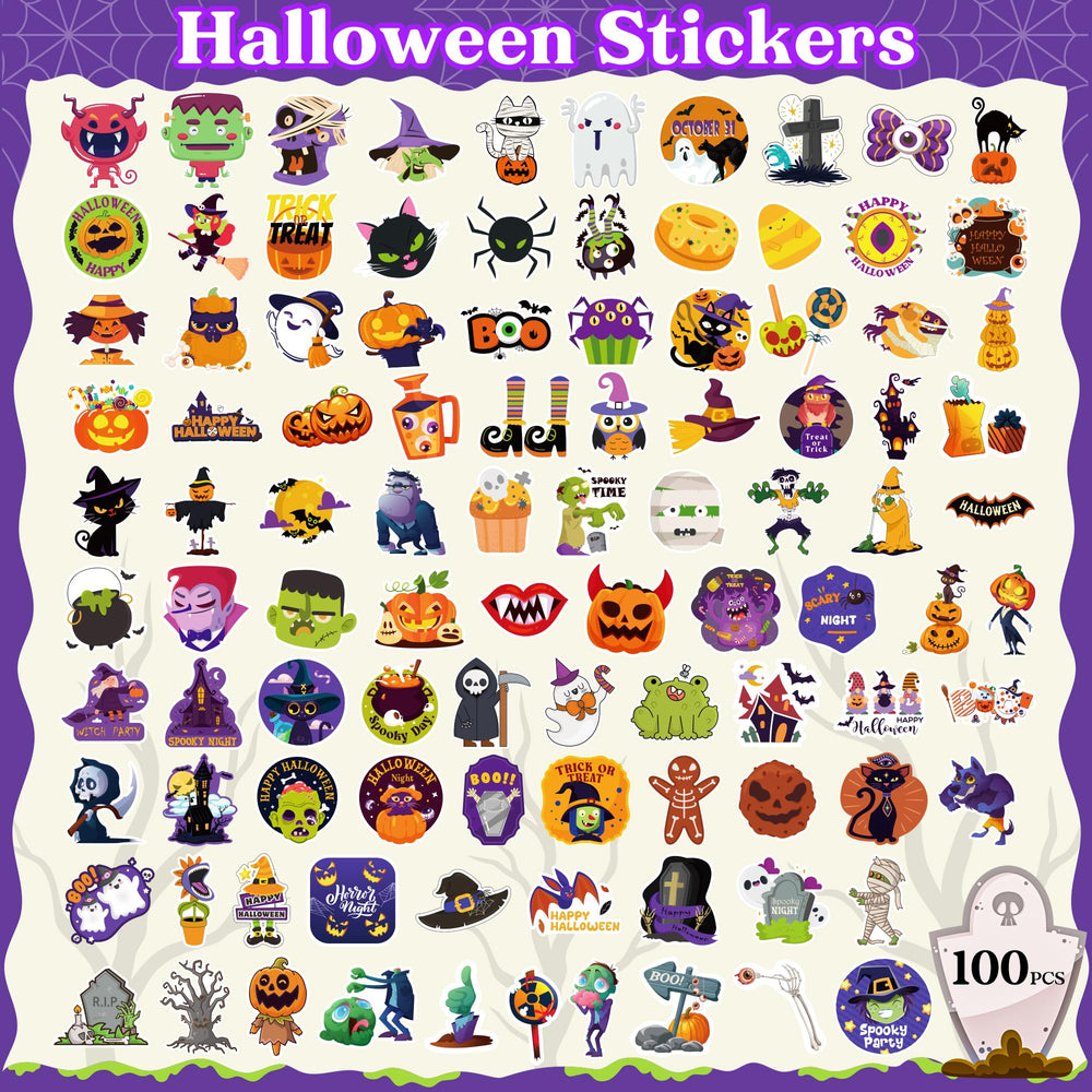 OHOME Halloween stickers pumpkin smile for scrapbooks and treat bags