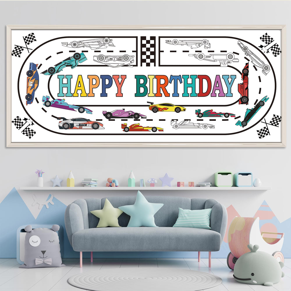 OHOME Race Car tablecloth coloring sheet keeps tables clean while kids color and paint