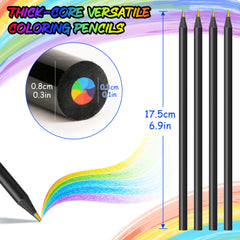 OHHOME rainbow-colored pencils close-up, vibrant cores inspire creative drawing sessions.