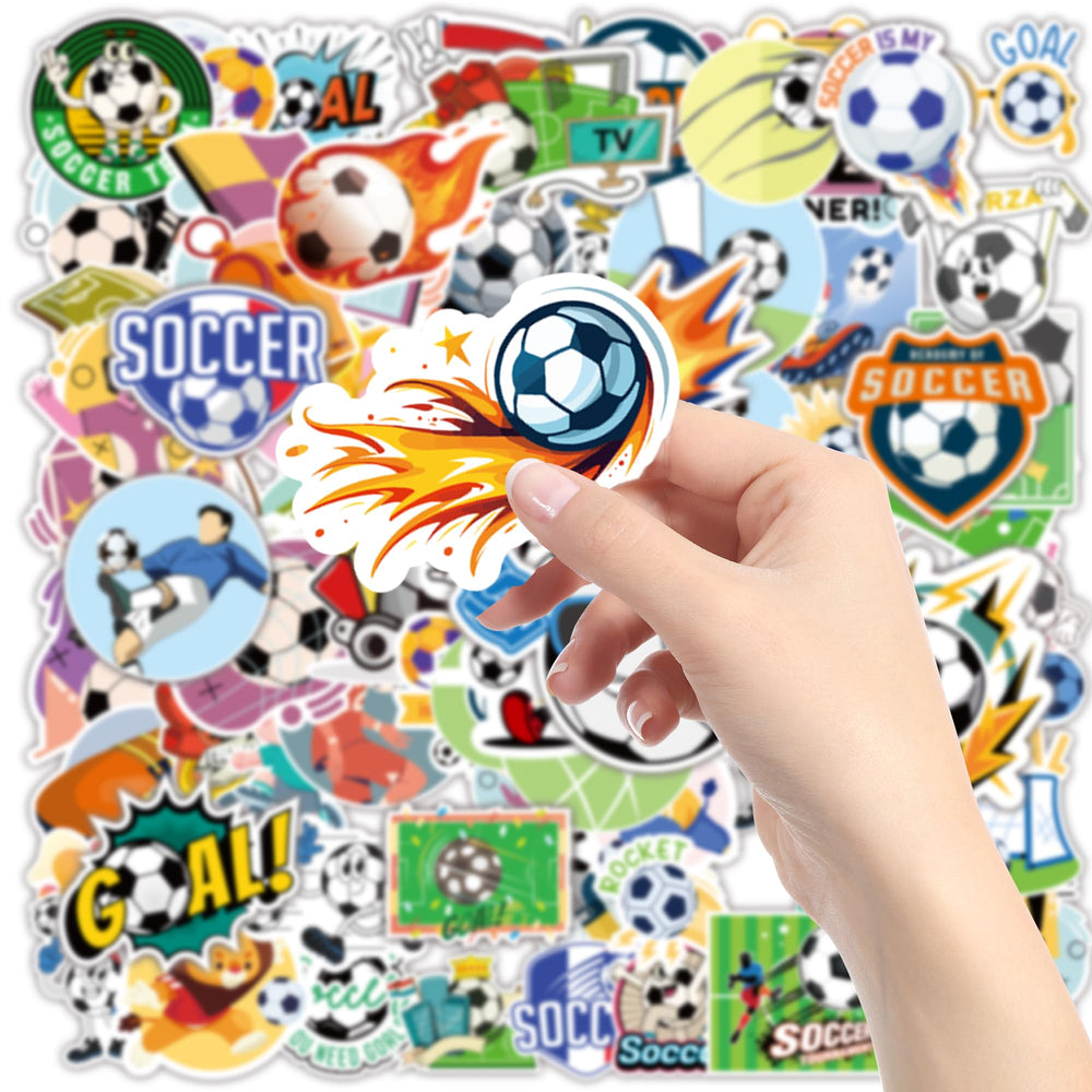 OHHOME soccer stickers applied to a laptop for quick, customizable decor.