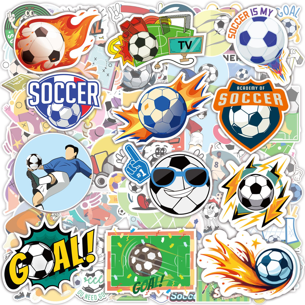 OHOME soccer stickers variety collection for water bottles and laptops.