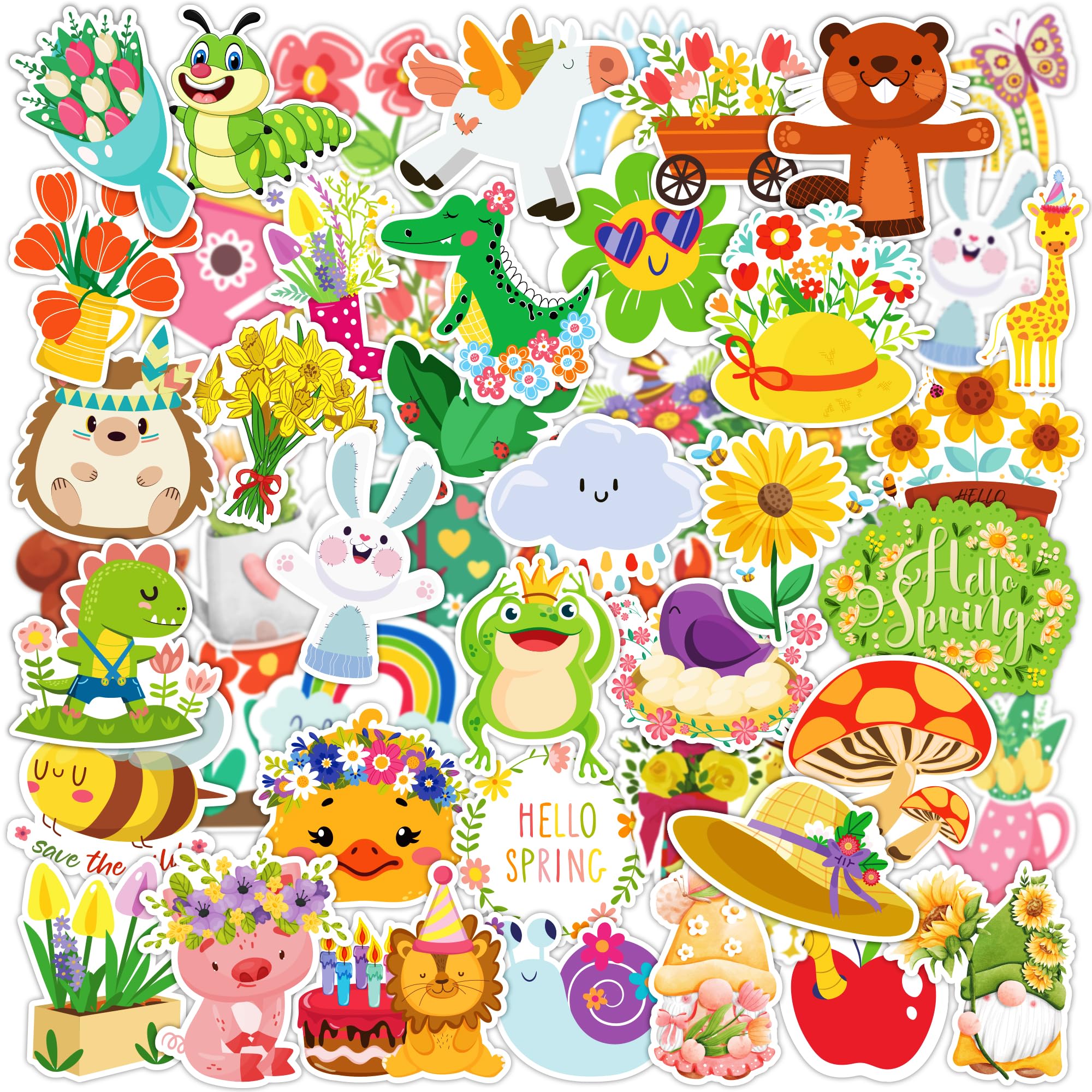 OHOME spring stickers with blooming flowers for kid-friendly crafts and cards