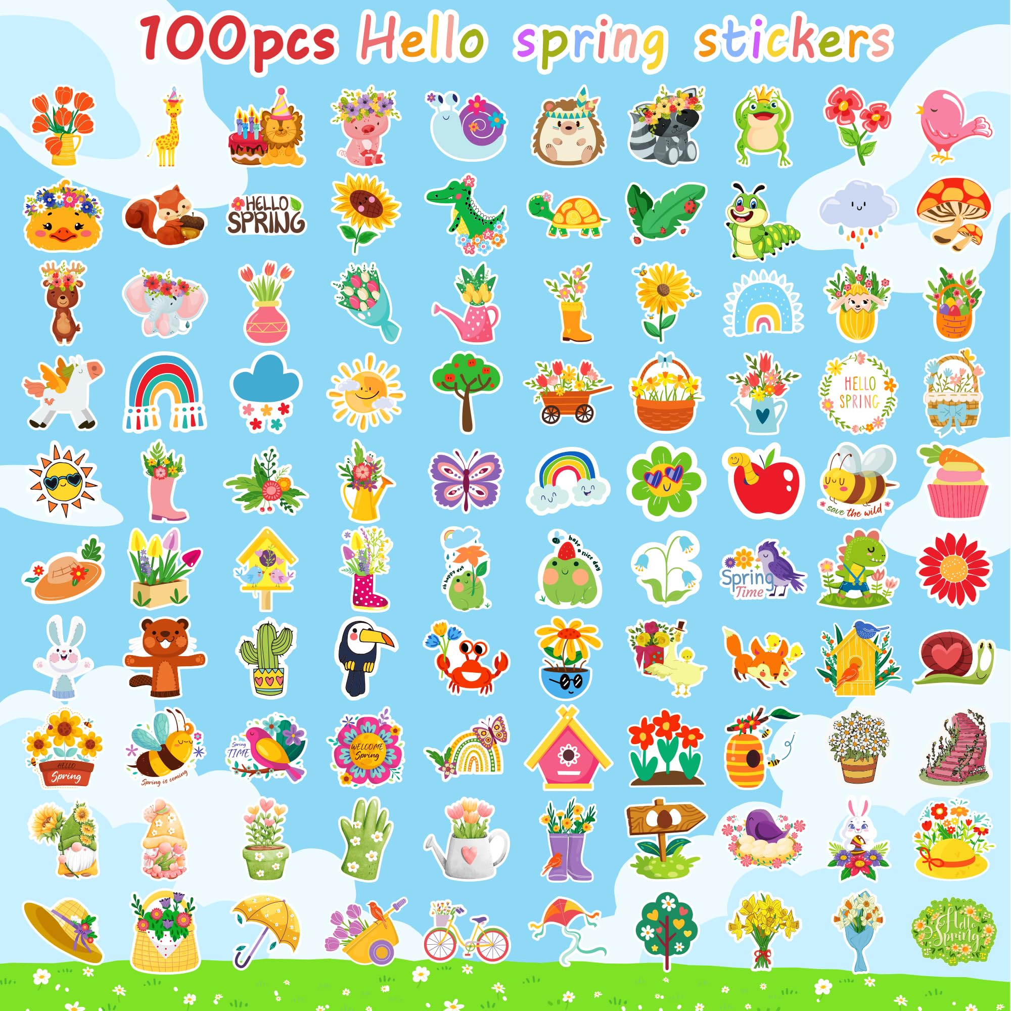 OHOME spring stickers with playful critters for kids' projects and classroom décor