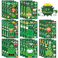 OHOME St Patrick's Day stickers with colorful shamrocks for vibrant decor and crafts.