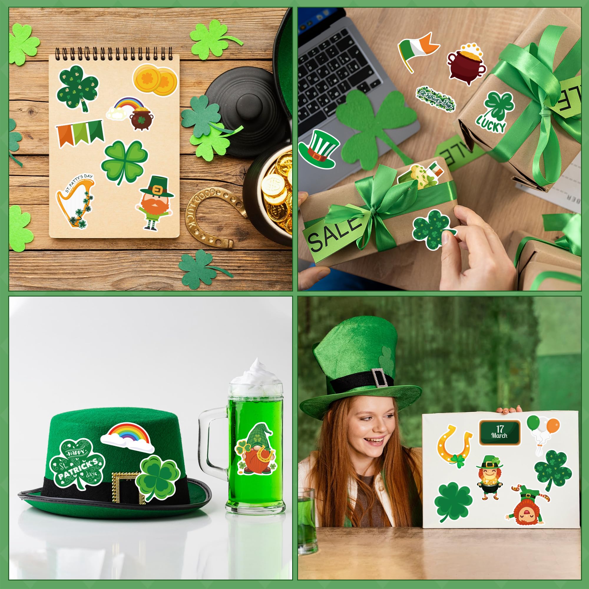 OHHOME St Patricks Day stickers ideal for kids crafts and classroom activities.