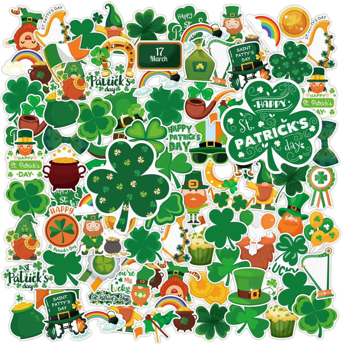 OHOME St Patricks Day stickers package cover with festive designs for kids crafts.