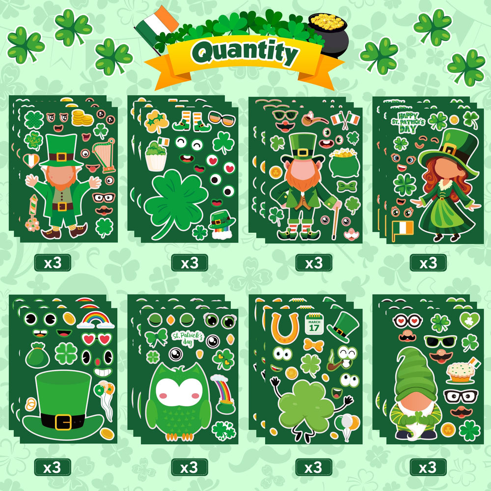OHHOME St Patrick's Day stickers serving as festive party favors and decorations.