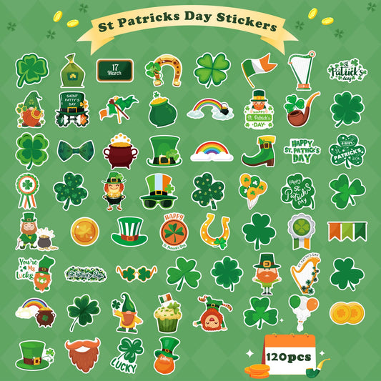OHOME St Patricks Day stickers variety designs for cards, scrapbooks, and gifts.