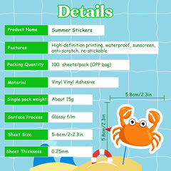 OHOME Summer Stickers on laptops and tablets add sunny personalization